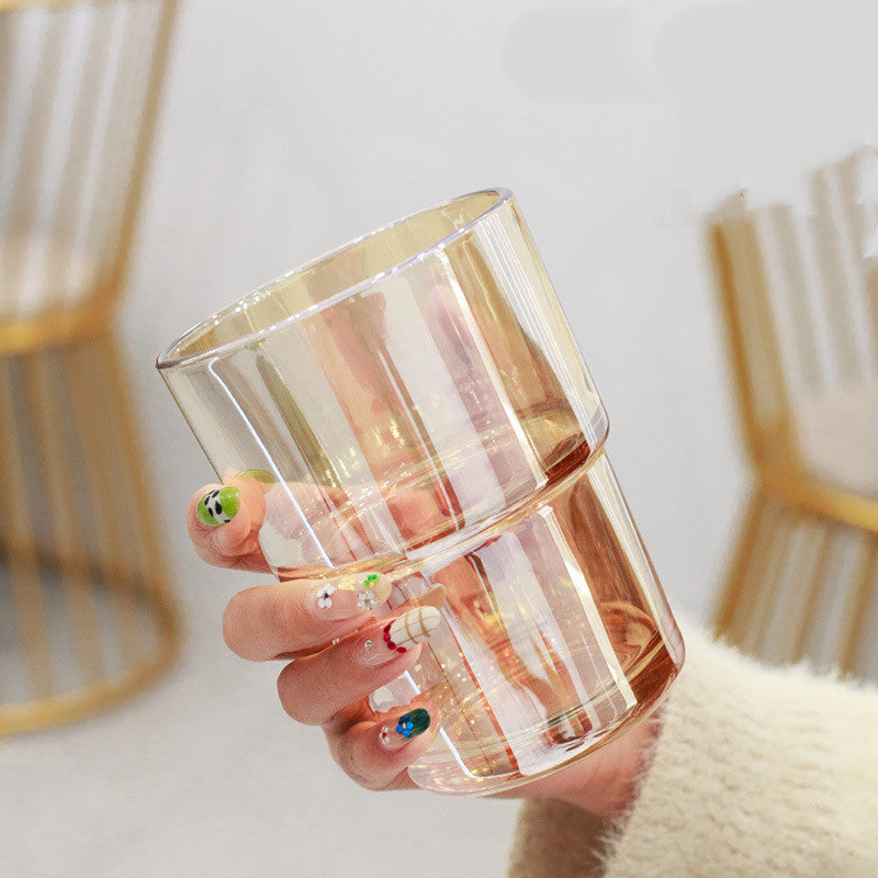 Creative Portable Bamboo Cup With Lid Straw Glass