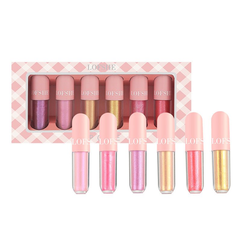6 - color Lip Gloss Set Light Bright Waterproof - Eshtree
