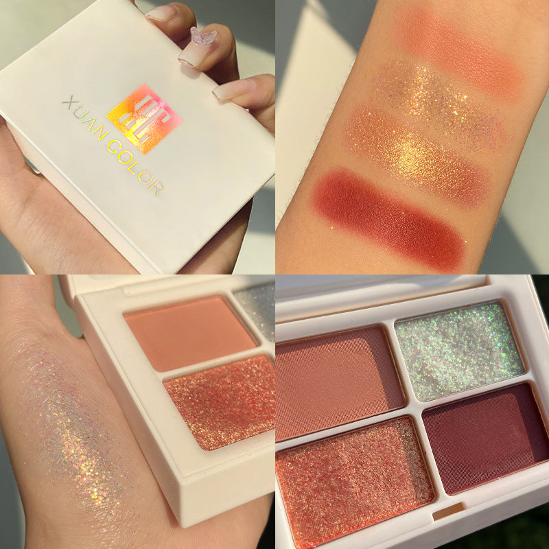 Matte sequins earthy four square grid eyeshadow