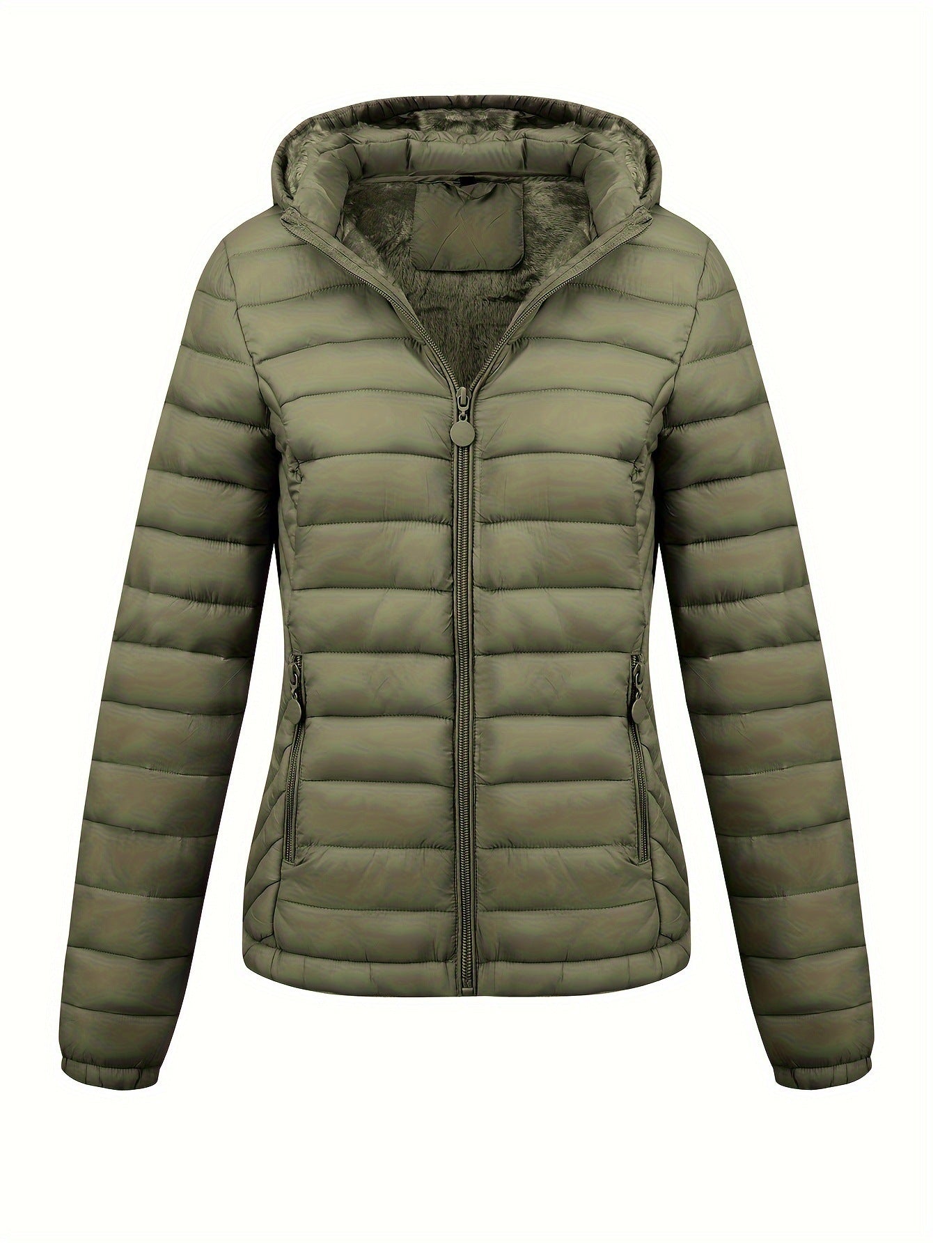 Women's Lightweight Hooded Winter Jacket Nylon Material