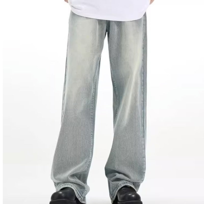 Retro Trousers Loose Casual Blue