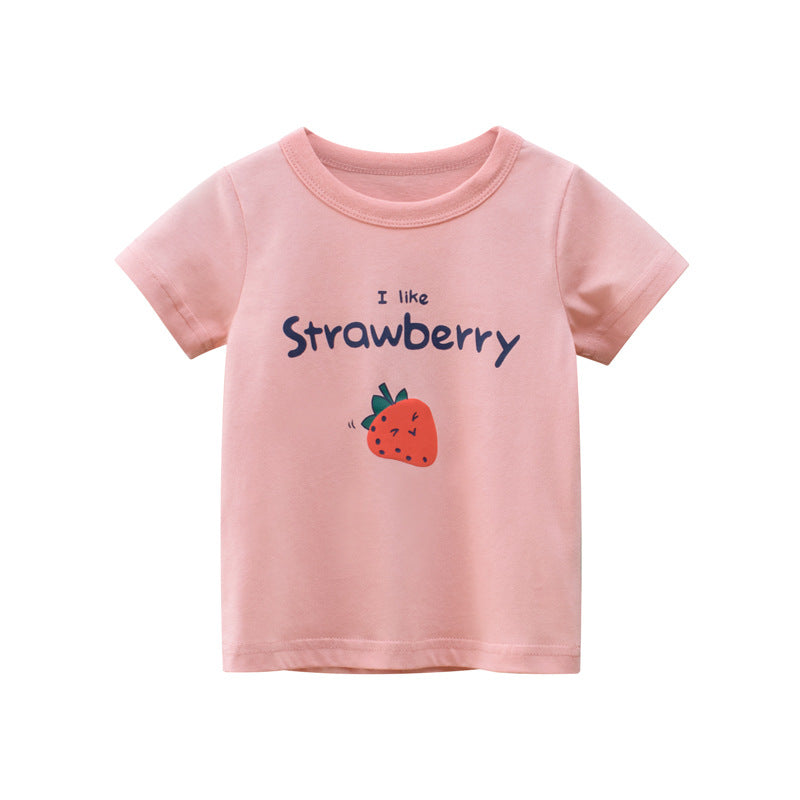 Children's Clothing Summer Children's Short-Sleeved Fruit T-Shirt Girl Baby Clothes