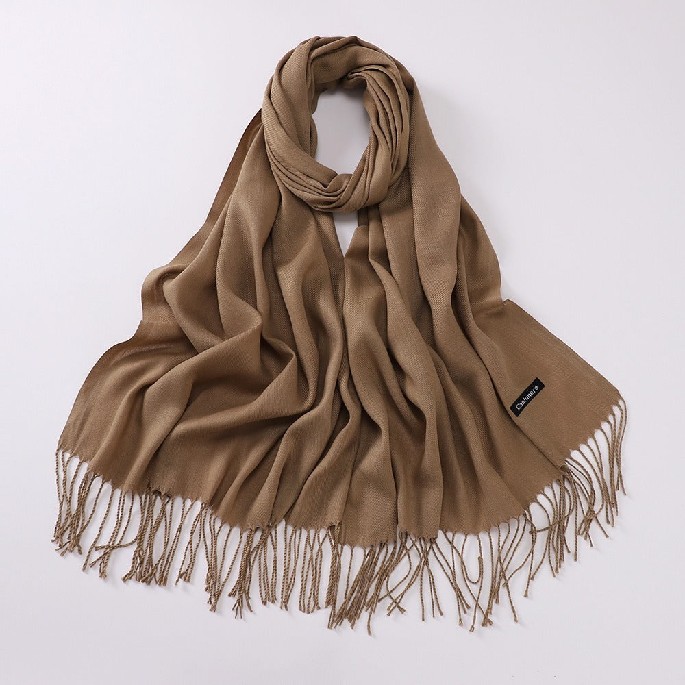 Autumn And Winter Cashmere-like Solid Color Long Scarf