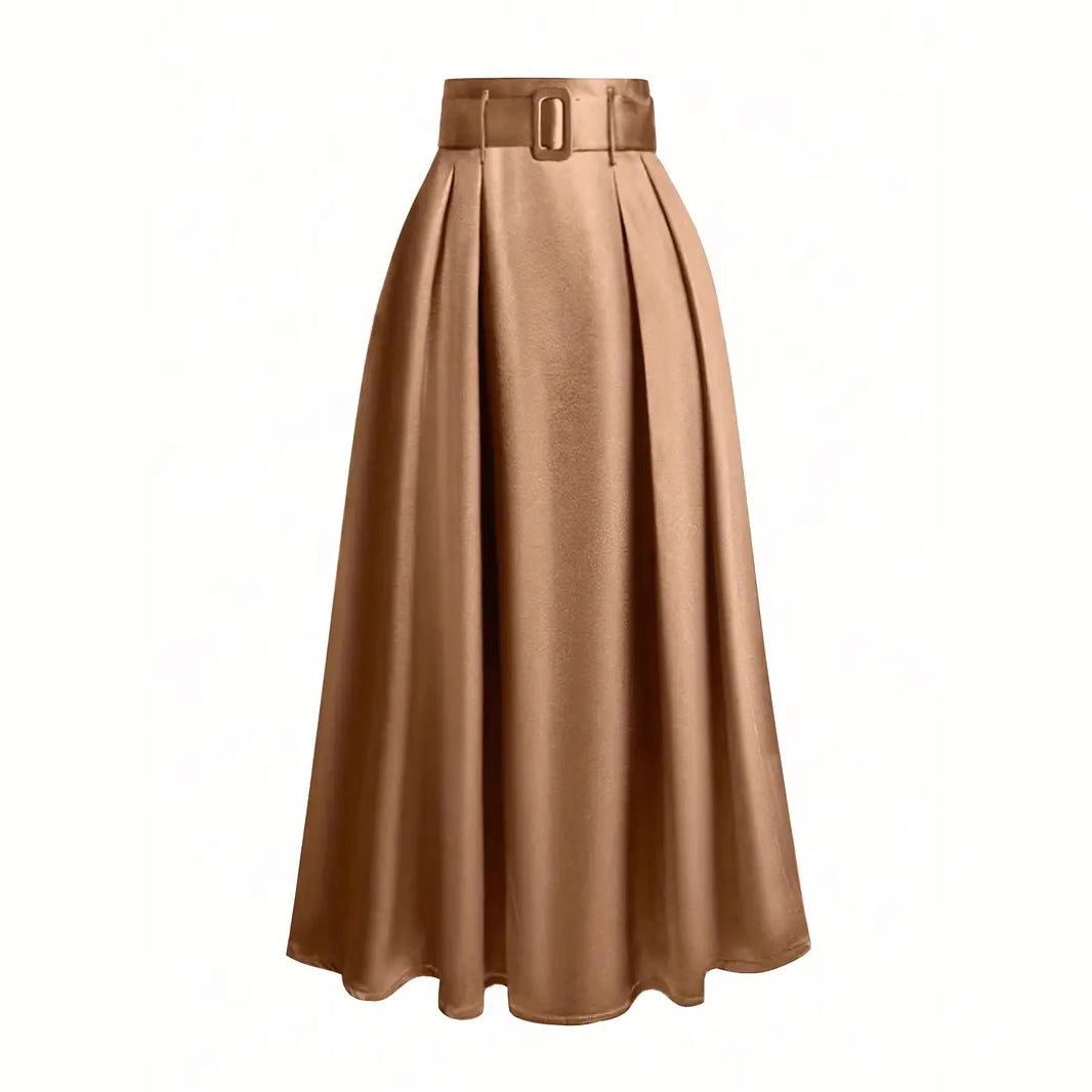Women's High Waist Pure Color Skirt