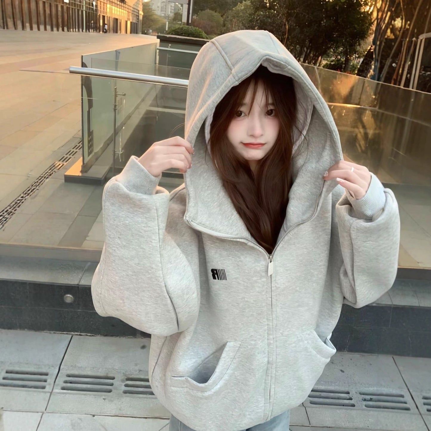 Printed Hoodie Women's Loose Casual Couple Jacket