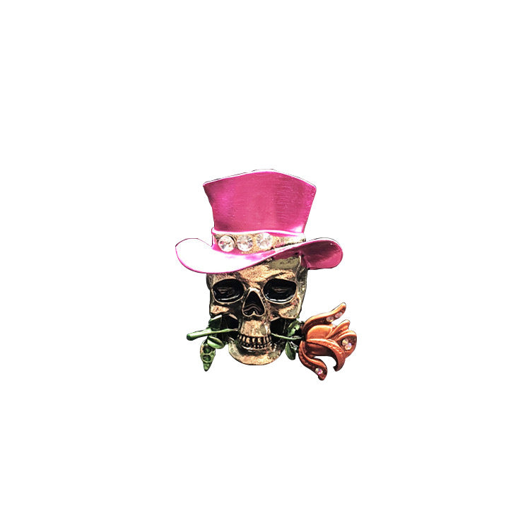 Halloween New Funny Retro Metal Skull Fashion Alloy Retro Roses Purses Anime Car Decoration Car Accessories