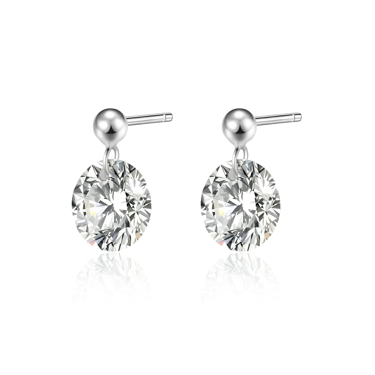 Top-quality Moissanite Luxury And Fashionable Light Luxury Jewelry Silver Stud Earrings S925 Silver Plated Platinum