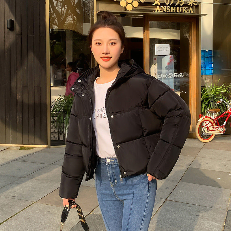 Women's Simple Casual Hooded Short Down Jacket