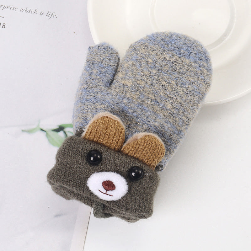 Simple Children's Cartoon Winter Warm Gloves