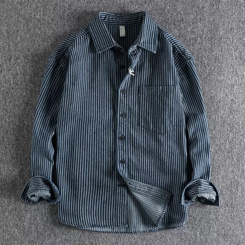 Denim Shirt Men's Shirt Early Outdoor Casual Blue Overalls