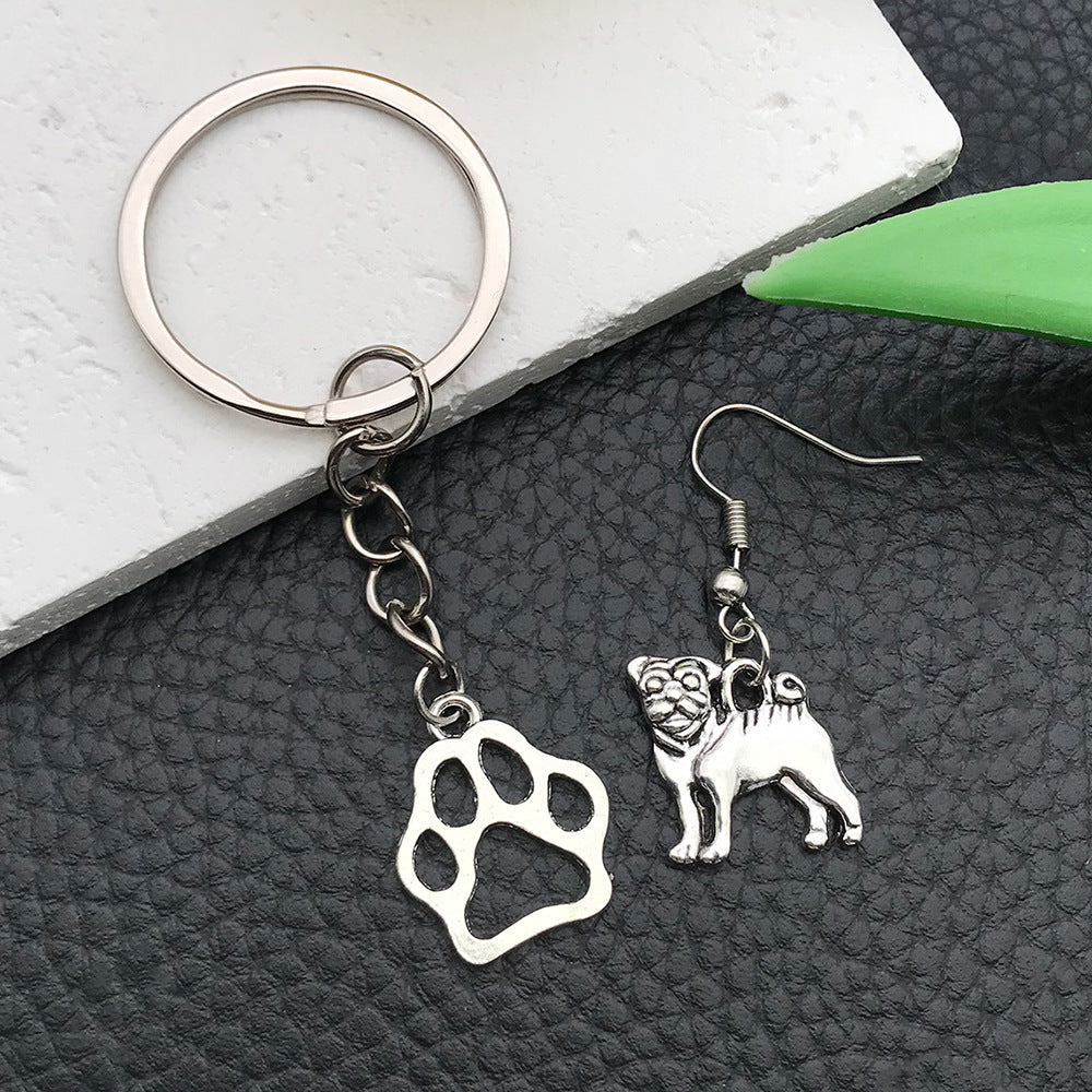 1 Antique Silver Alloy Animal Dog Series Pendant