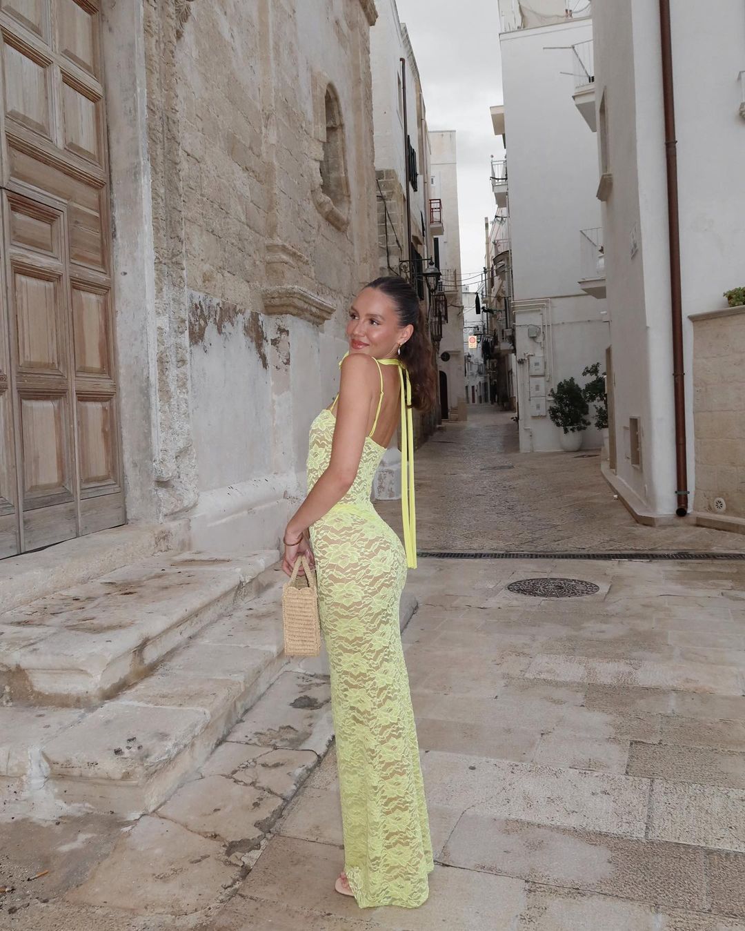 Sling Lace See-through Slim-fit Sheath Dress