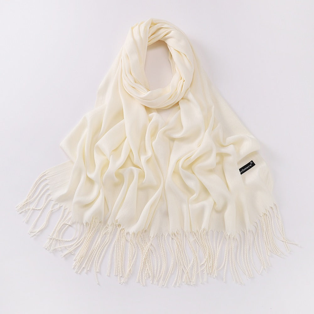 Autumn And Winter Cashmere-like Solid Color Long Scarf