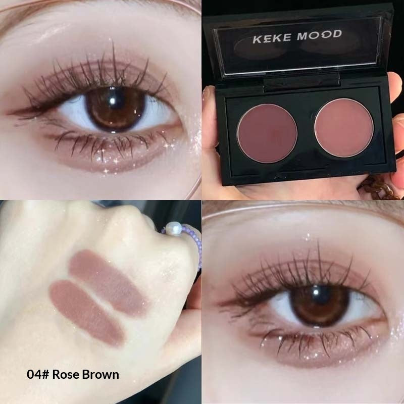 Matte Low-saturation Portable Dual-color Eyeshadow Palette