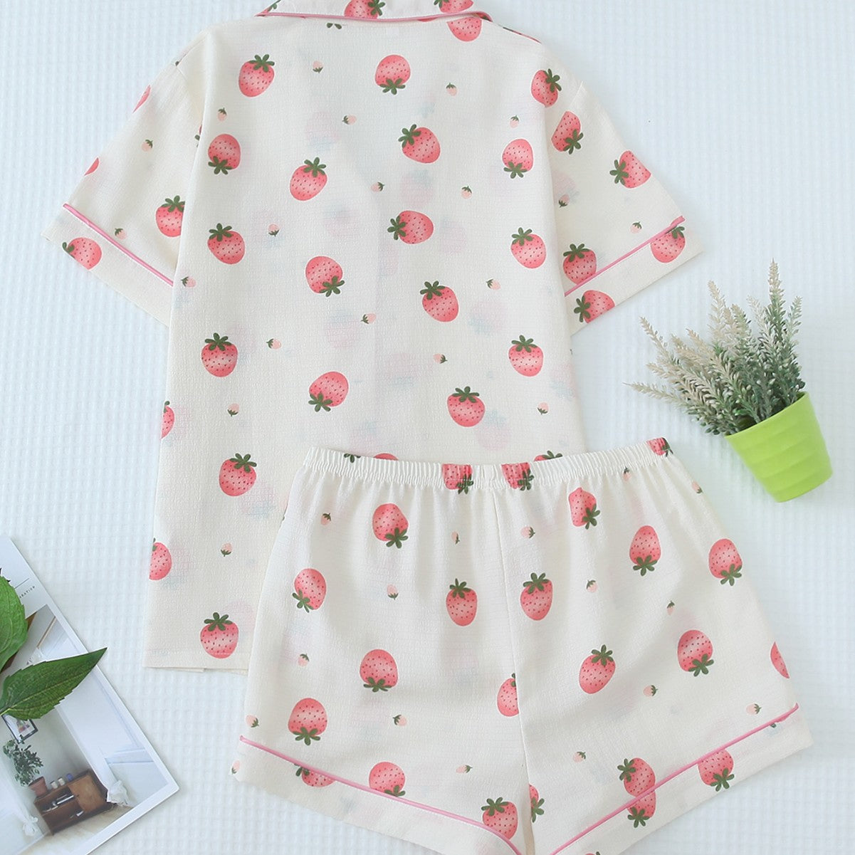 European And American Love Strawberry Multi-color Pajamas Homewear