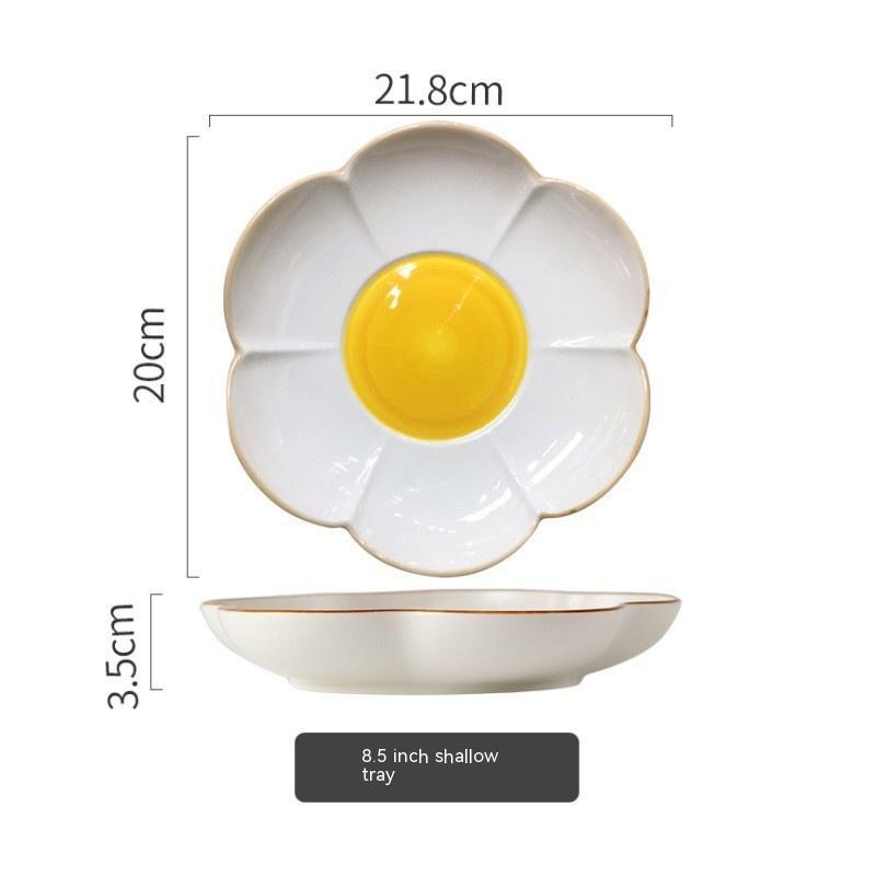 Simple SUNFLOWER Ceramic Poached Egg Household Creative Tableware