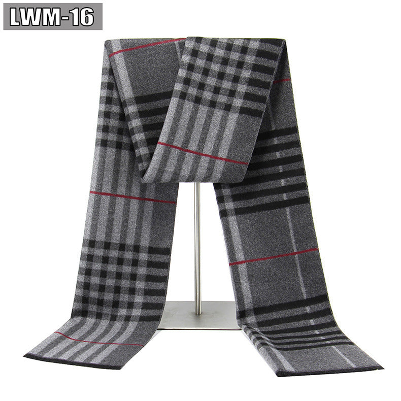 Men's Scarf European And American Cashmere Autumn And Winter Business Plaid