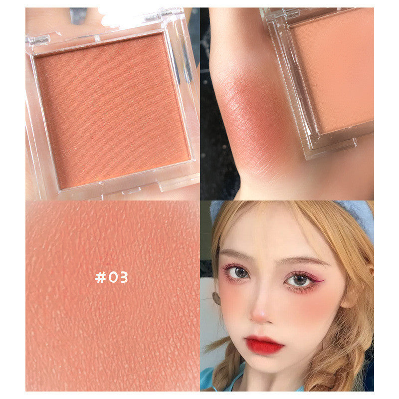 Matte And Long-lasting Non-flying Powder Blush With White Color