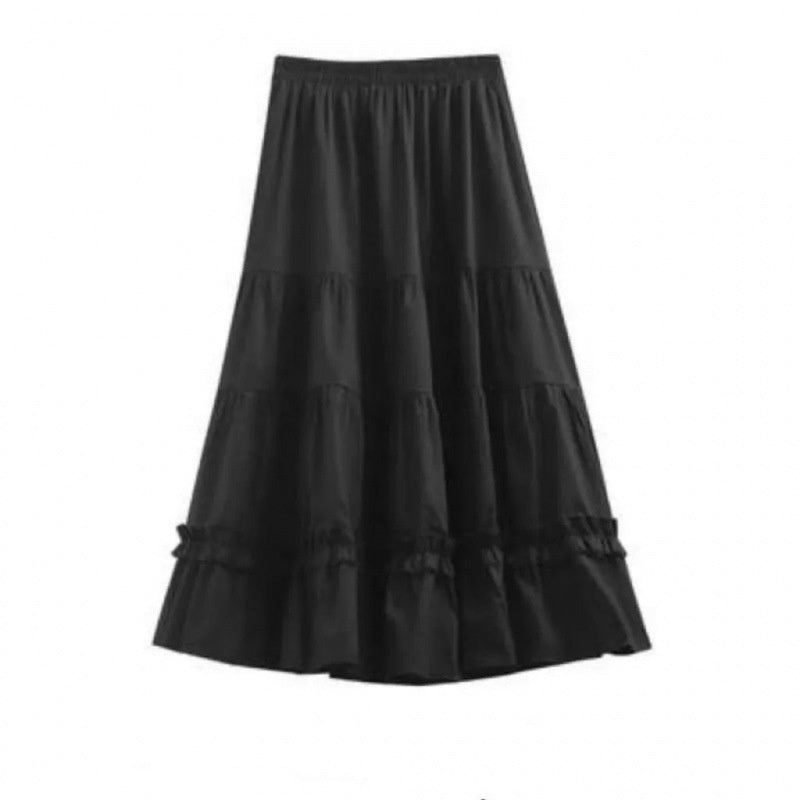 New Cute Slim-fit Pleated Umbrella Skirt Tiered Skirt