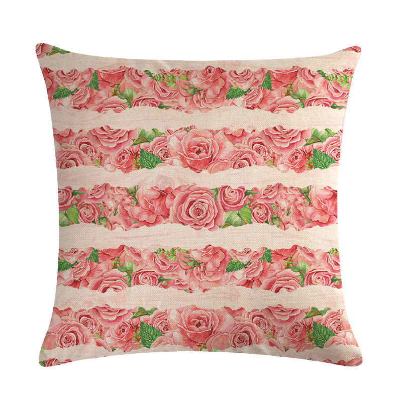 Floral Cushion Cover Cotton Linen Pillowcase