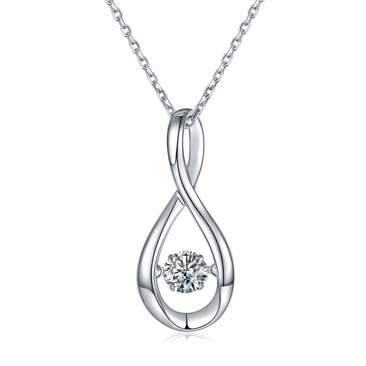 Set With Top-quality Moissanite, This Luxurious And Fashionable Light Luxury Trend Jewelry Necklace Pendant Is Made Of S925 Silver Electroplated With Platinum