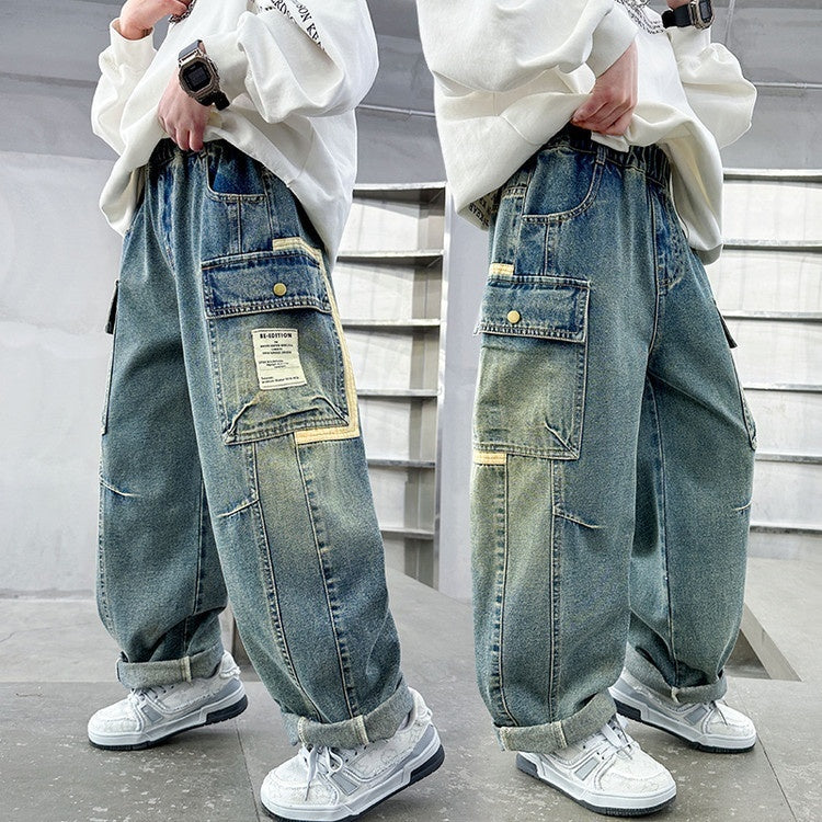 Children's Wear Boys Spring Clothing Pants Straight