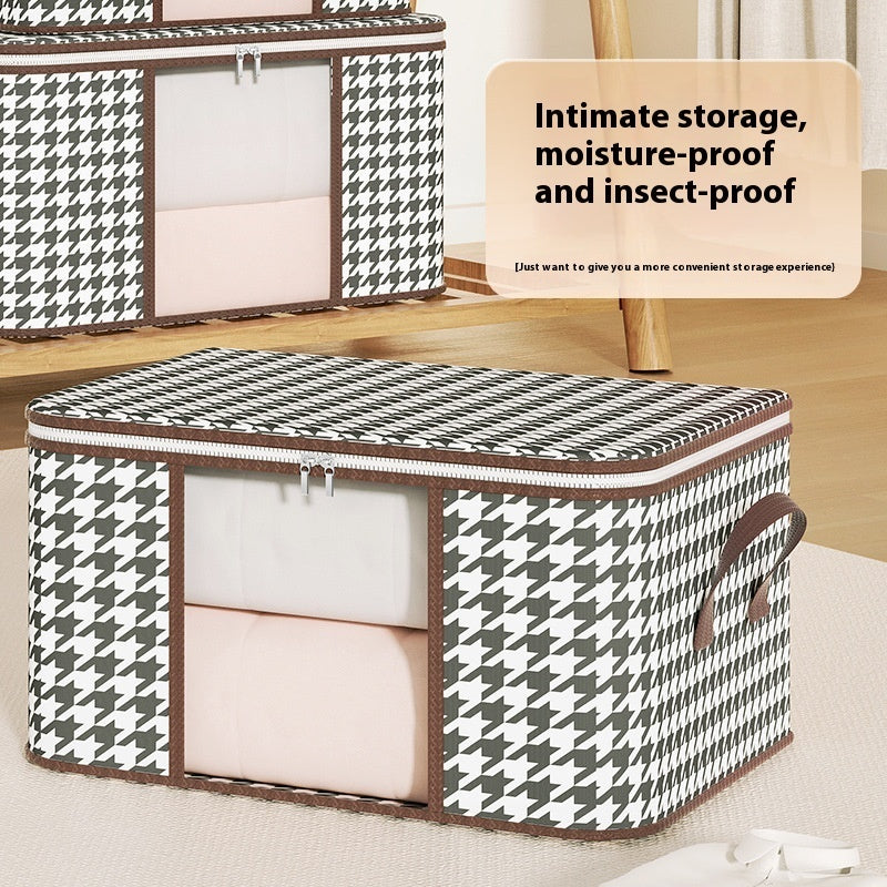 Houndstooth Visual Buggy Bag Clothing Quilt Storage Box