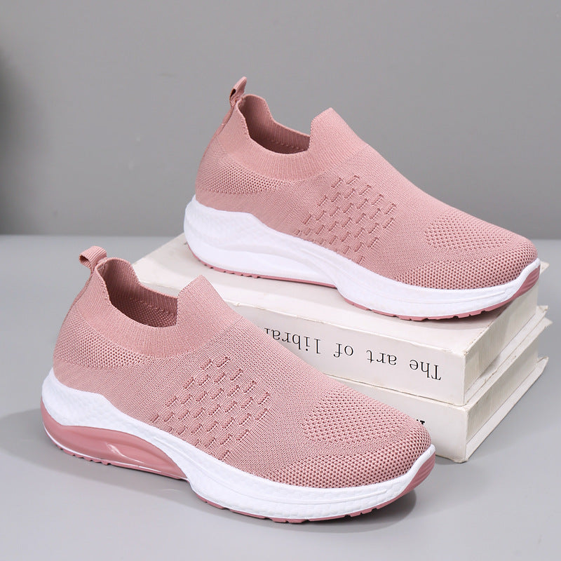 Soft Bottom Comfortable Breathable Fly Woven Mesh Casual Shoes For Women