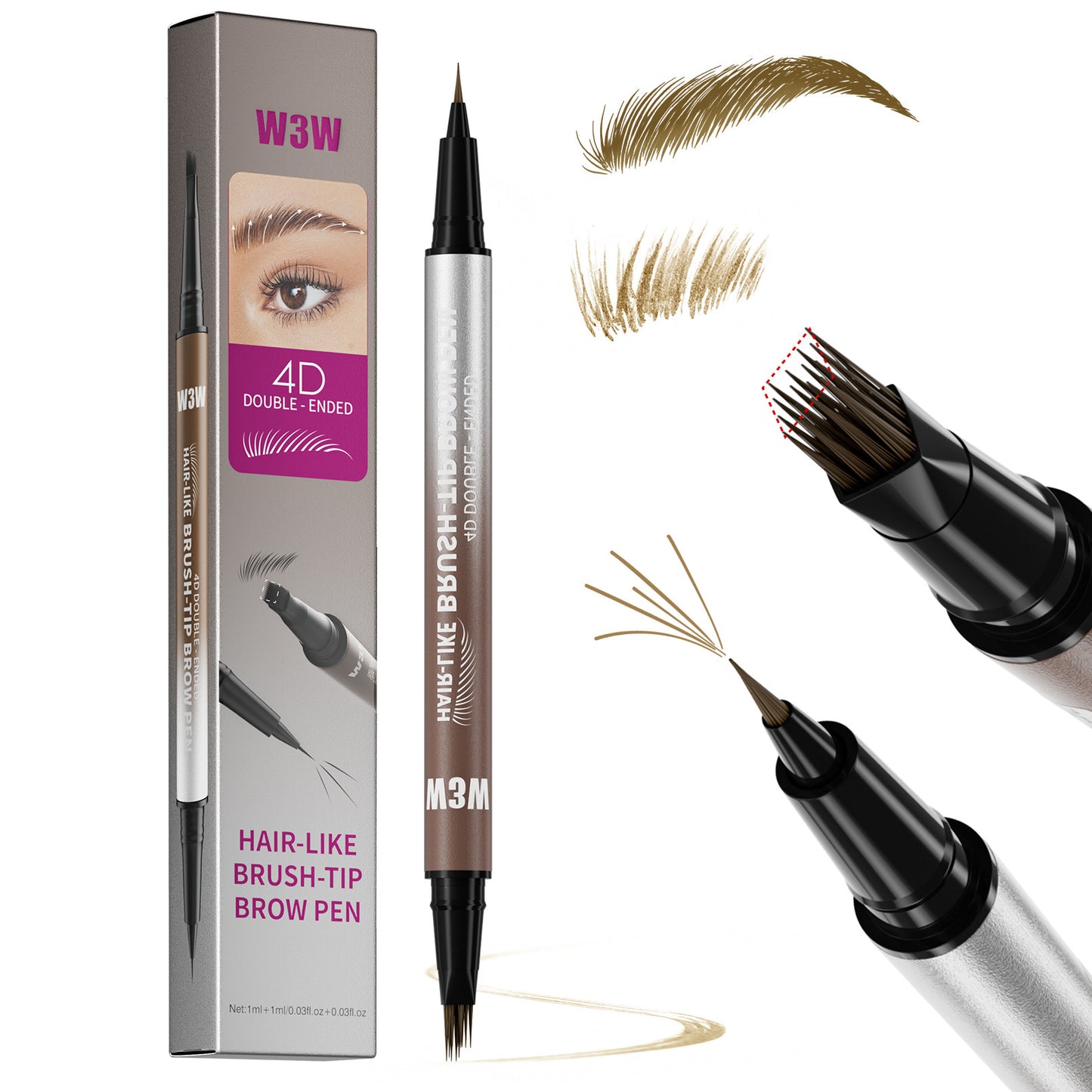 Waterproof Sweat-proof Smudge-proof Double-ended Eyebrow Pencil