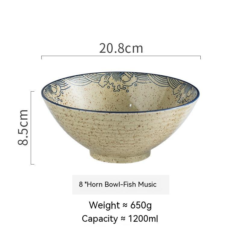 Creative Trumpet Bowl Ceramic Large Rain-hat Shaped Bowl