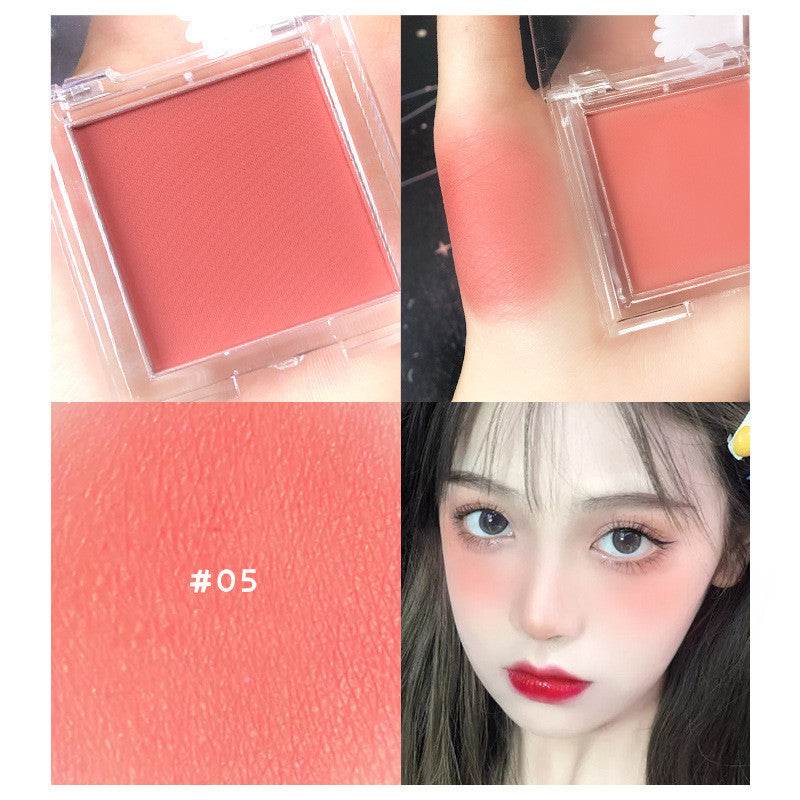 Matte And Long-lasting Non-flying Powder Blush With White Color