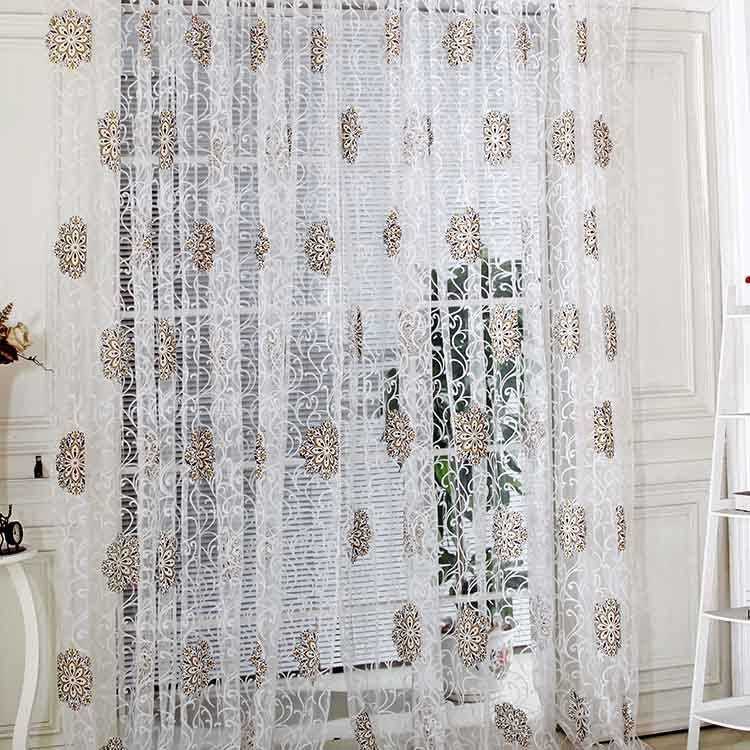 Finished Offset European-style Floral Ball Bedroom Non-shading Curtain