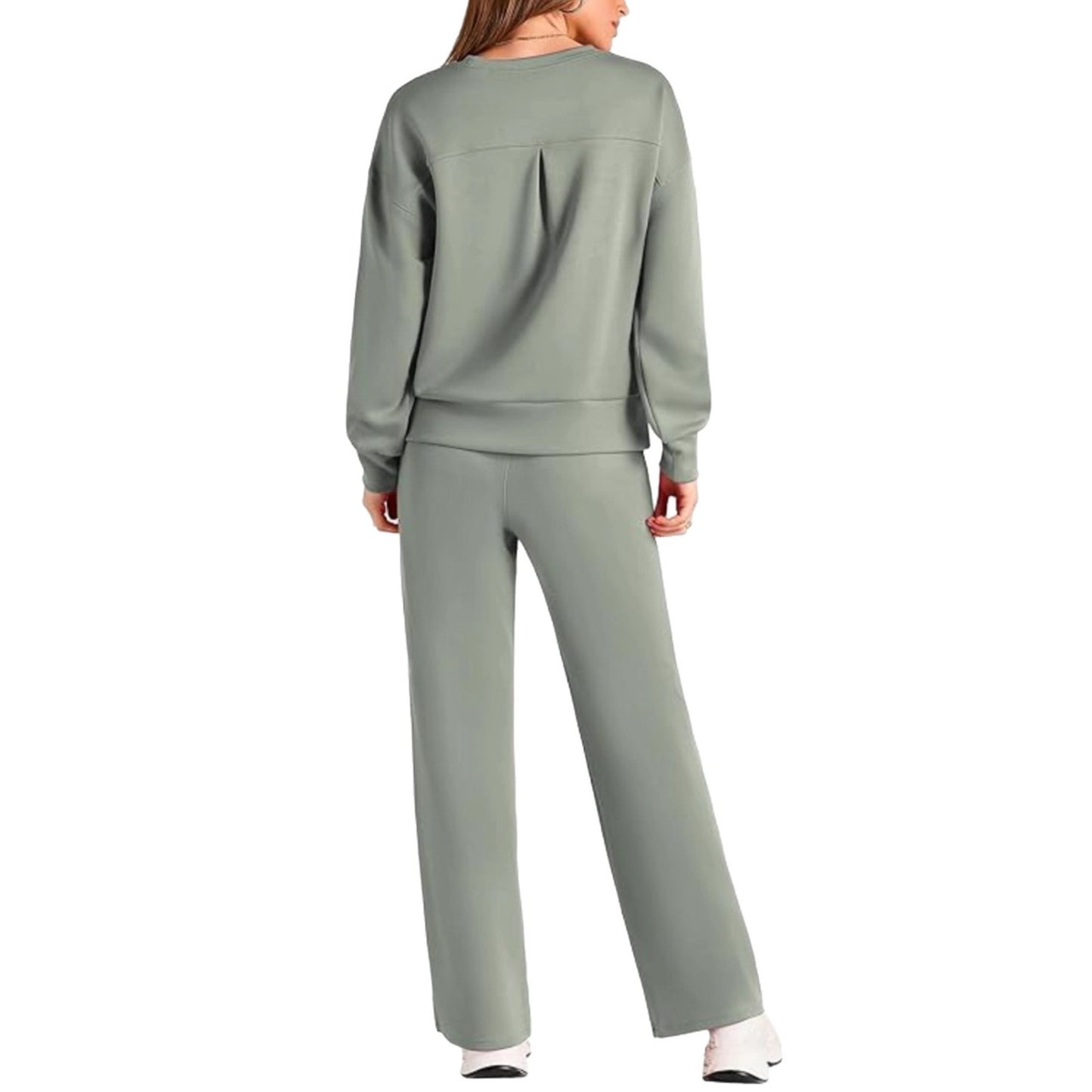 Casual Wide Leg Pocket Trousers Suit