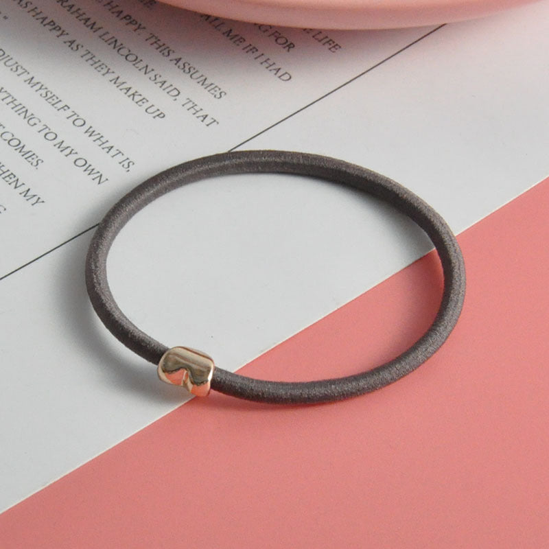 Golden Balls Peach Heart Rubber Band