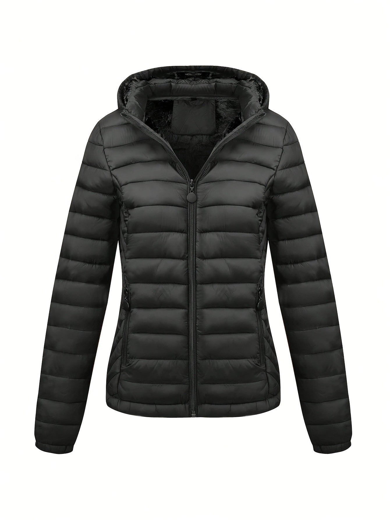 Women's Lightweight Hooded Winter Jacket Nylon Material