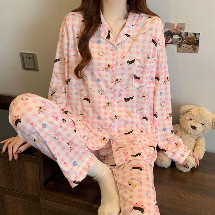 Women's Milk Silk Homewear Pajamas Suit