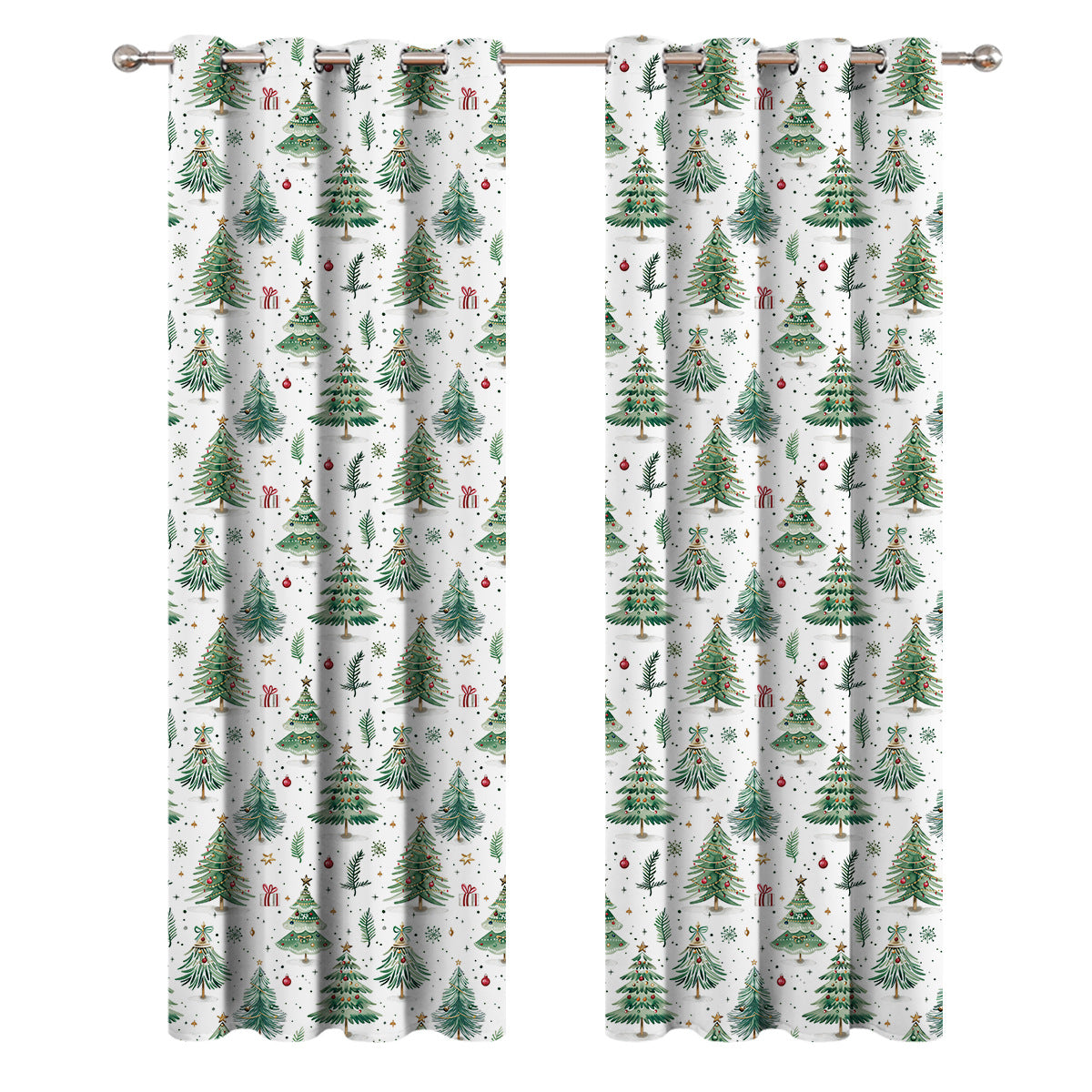 Christmas Forest Punching Shading Curtain Decoration New