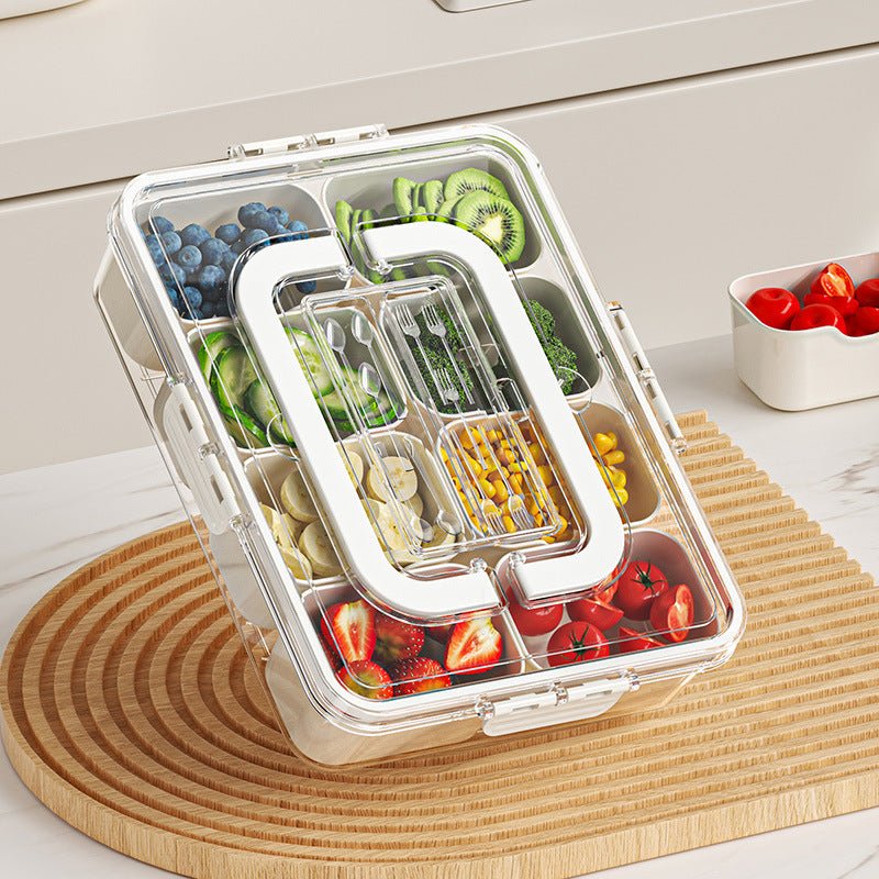 8 Grids Divided Serving Tray Fruits Snack Box Organizer Food Storage Container Seasoning Separator Box Refrigerator Organizer - Eshtree