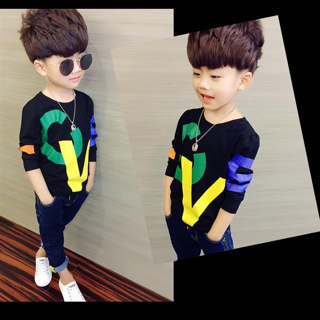 New Boys' Long-sleeved T-shirt Autumn Children's Bottoming Shirt
