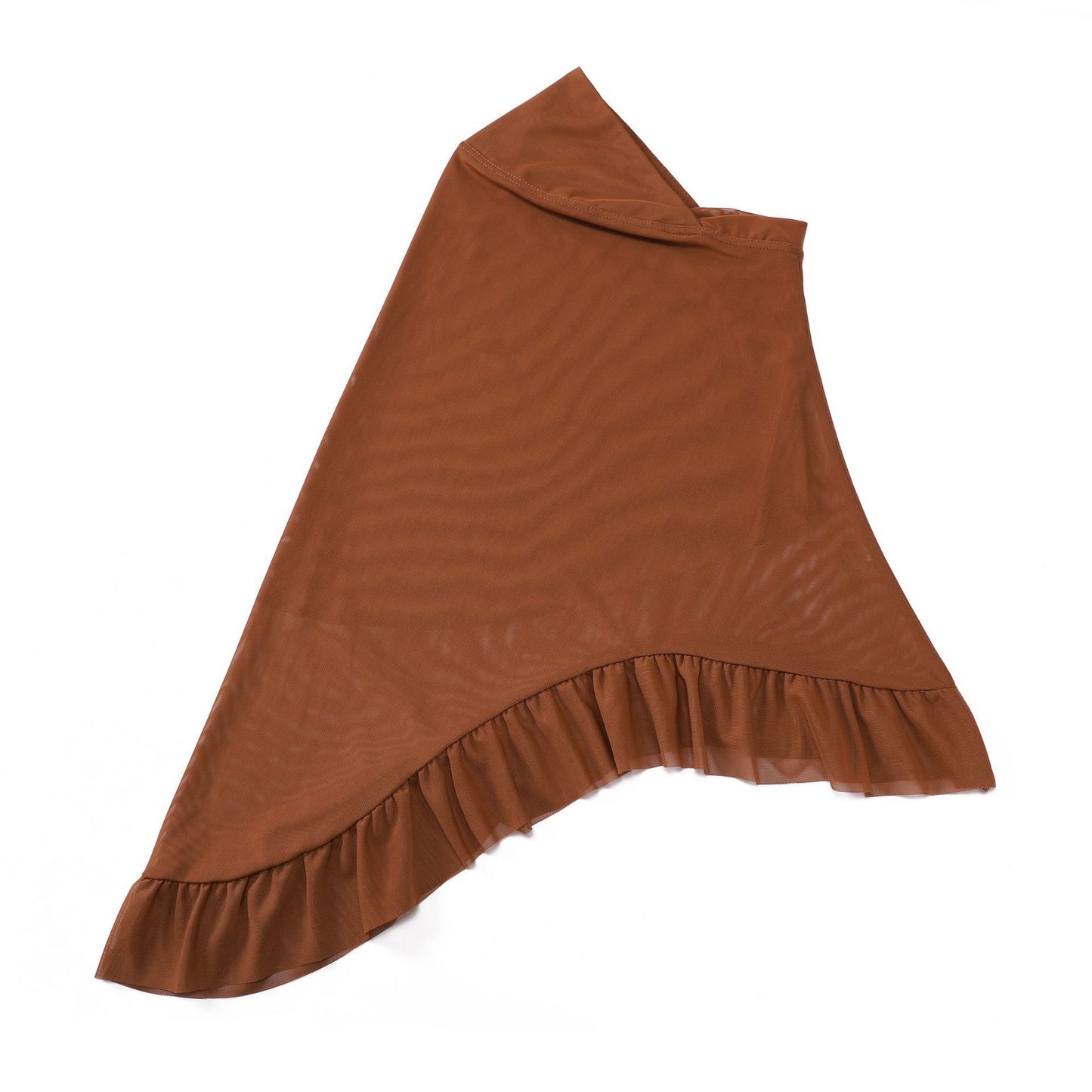 Ruffled Three-dimensional Soft Brim Voile Pullover Scarf