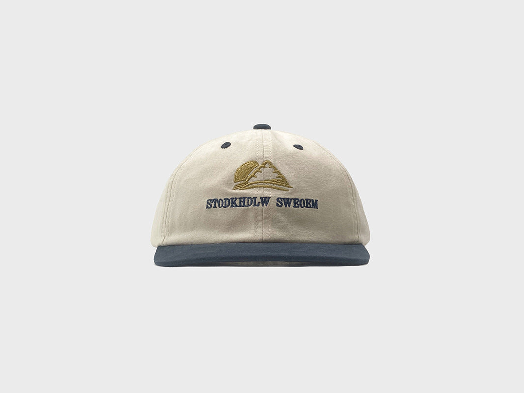 Embroidered Letters Contrast Color Flat Eaves Cap Men And Women Soft Top