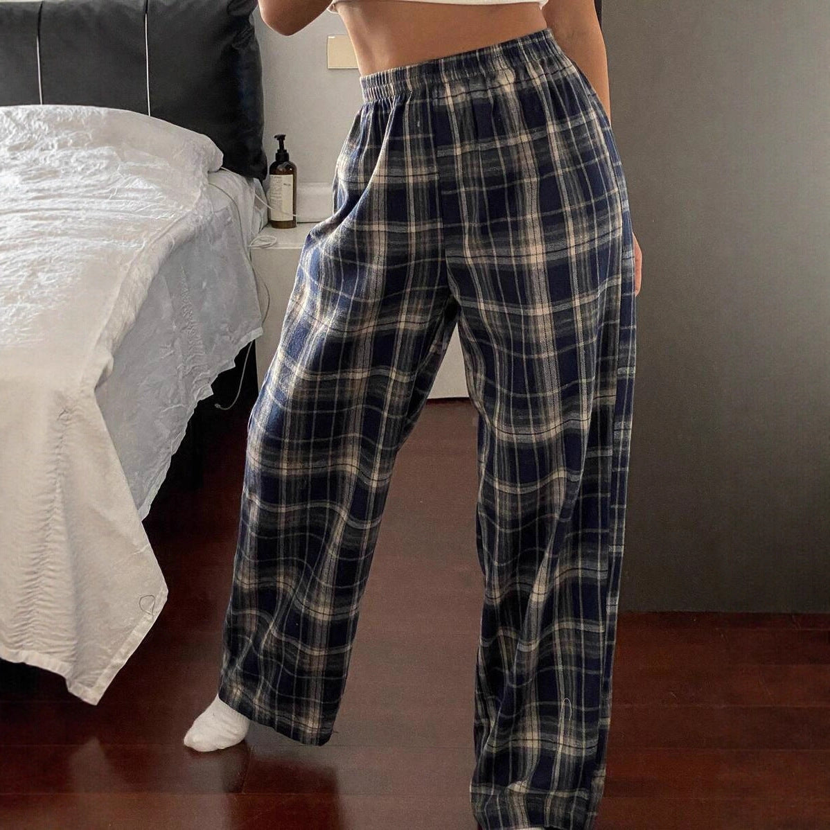 High Waist Straight Wide Leg Casual Homewear Pants