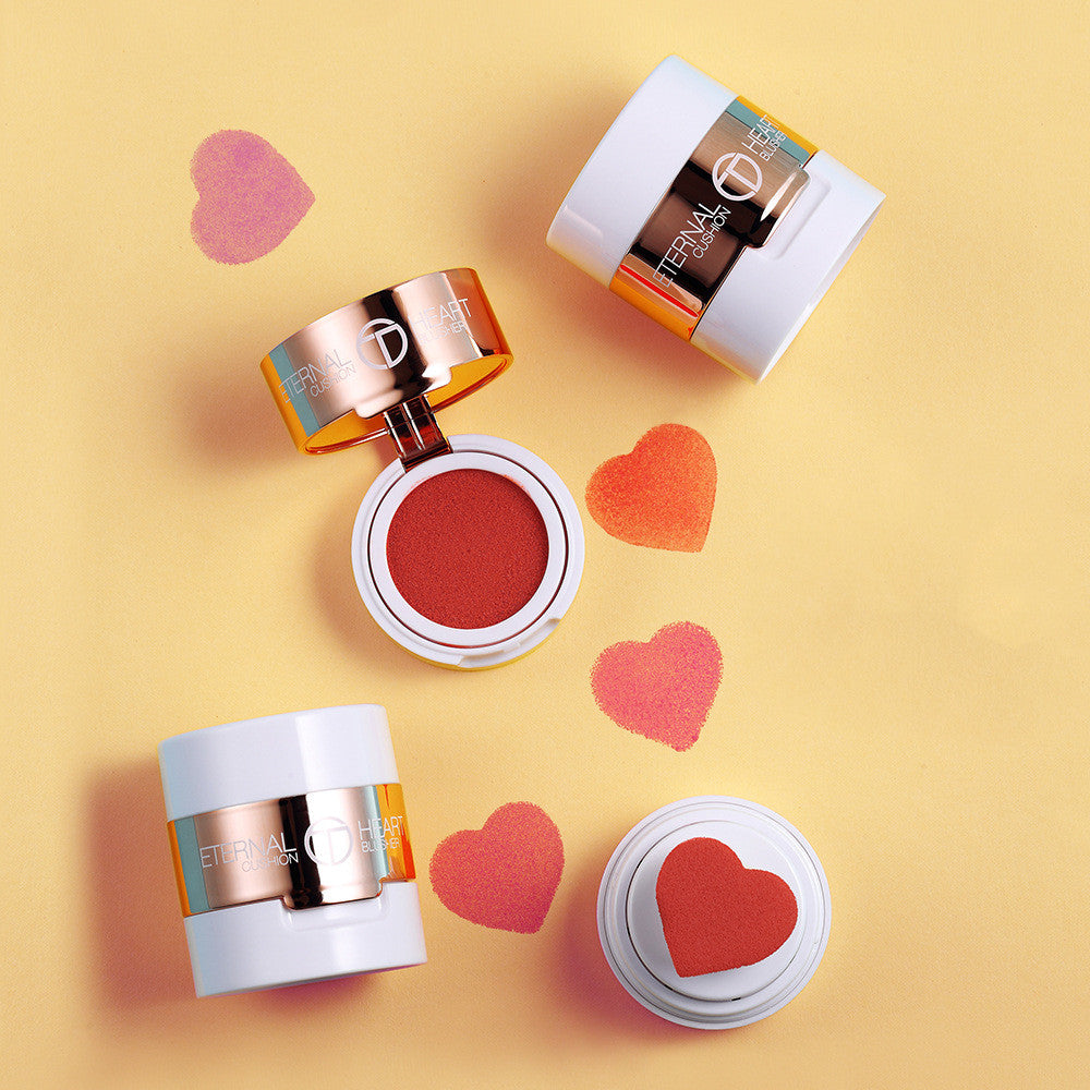 Heart-shaped cushion blush