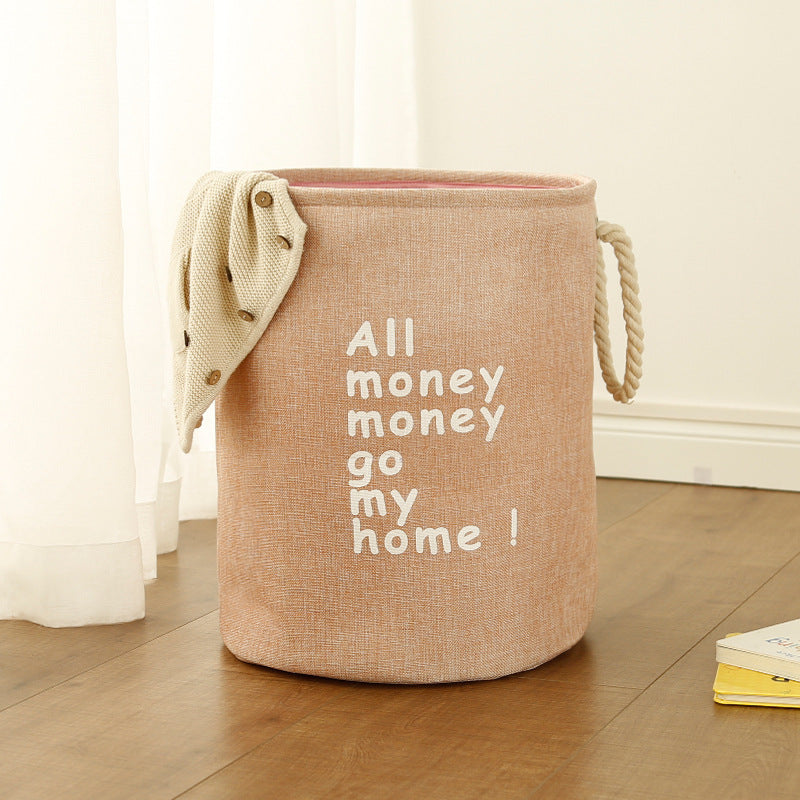 Cotton And Linen Folding Storage Laundry Basket