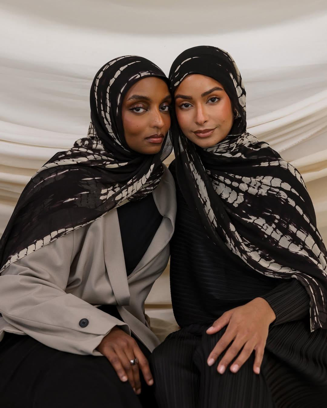 Watercolor Series Satin Polyester Ethnic Shawl