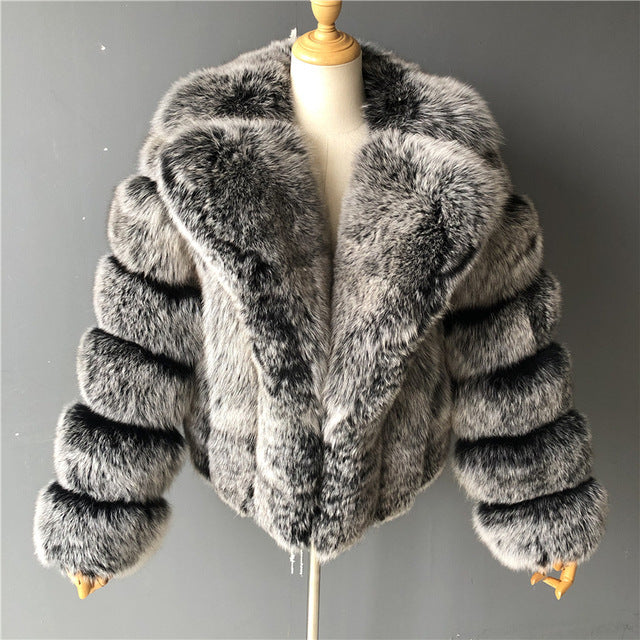 Coat Imitation Fox Fur Women's Clothing