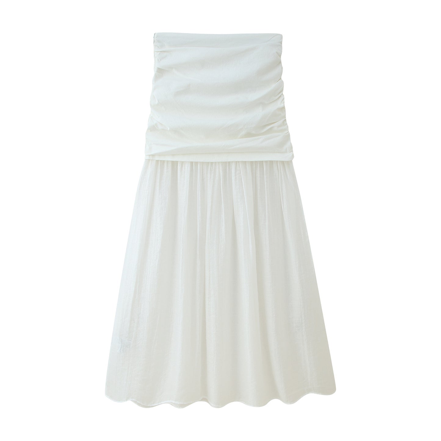 Summer Pleated Decorative Stitching Mid-waist Skirt