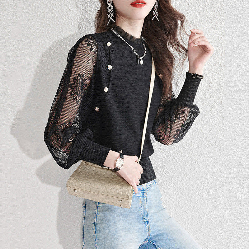 Hollow Out Sweater Short Design Sense Niche Top
