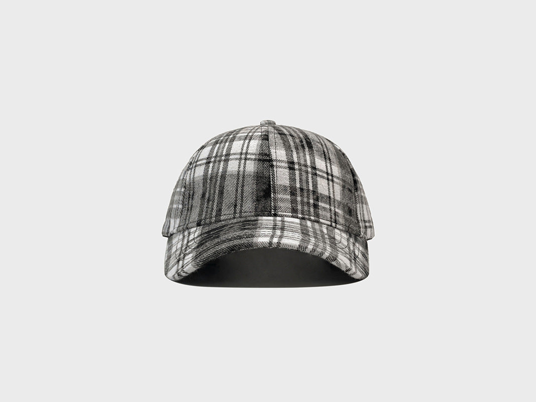 Plaid Retro Washed Baseball Cap For Women