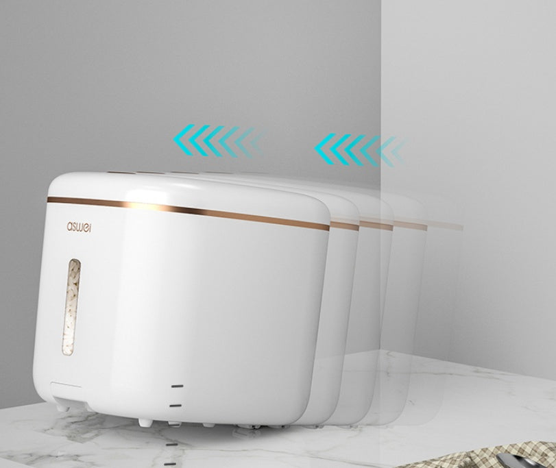 Pearl White With Golden Strip Rice Box